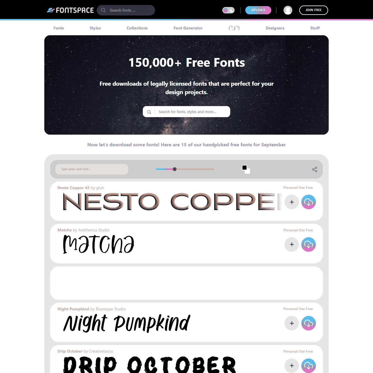 Font Space